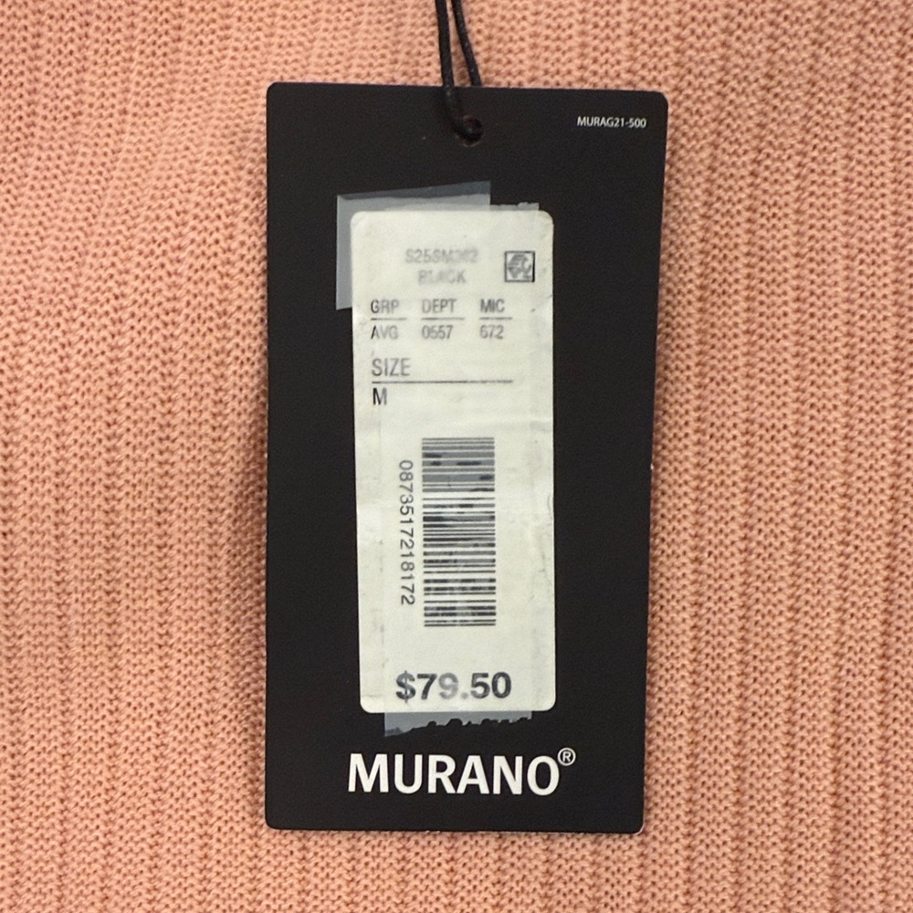 Murano Color-Block, Ribbed Knit Sweater Polo M - Picture 4 of 6